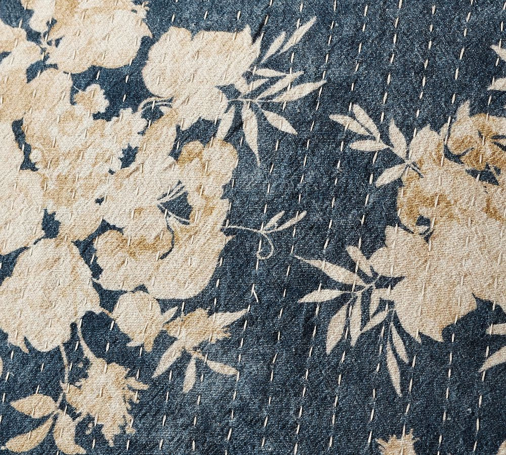 Zenia Floral Quilted Pillow | Pottery Barn (US)