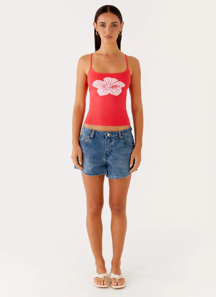 Ofira Knit Tank Top - Red Floral | Peppermayo (Global)