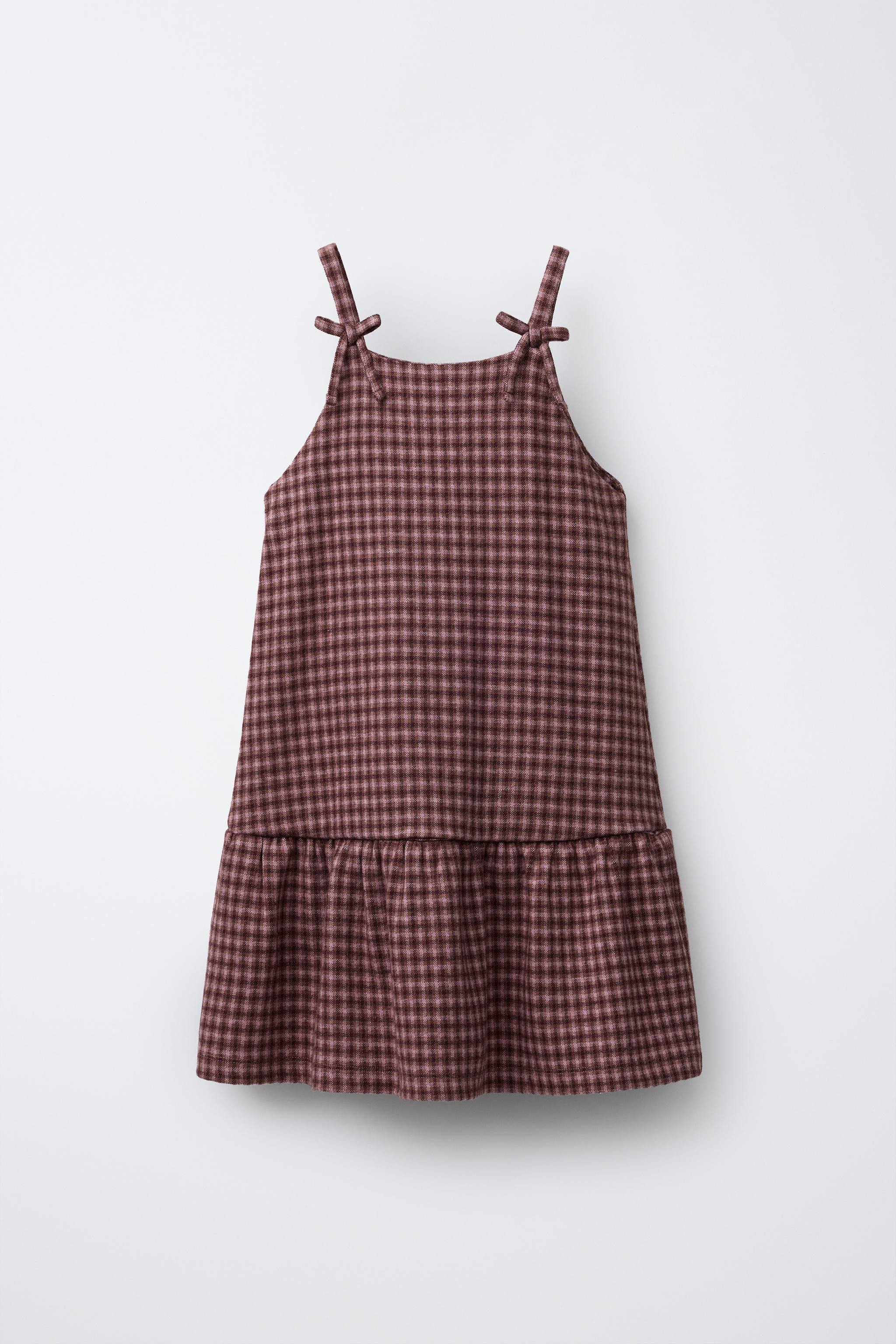 PLAID BOW PINAFORE DRESS | Zara US