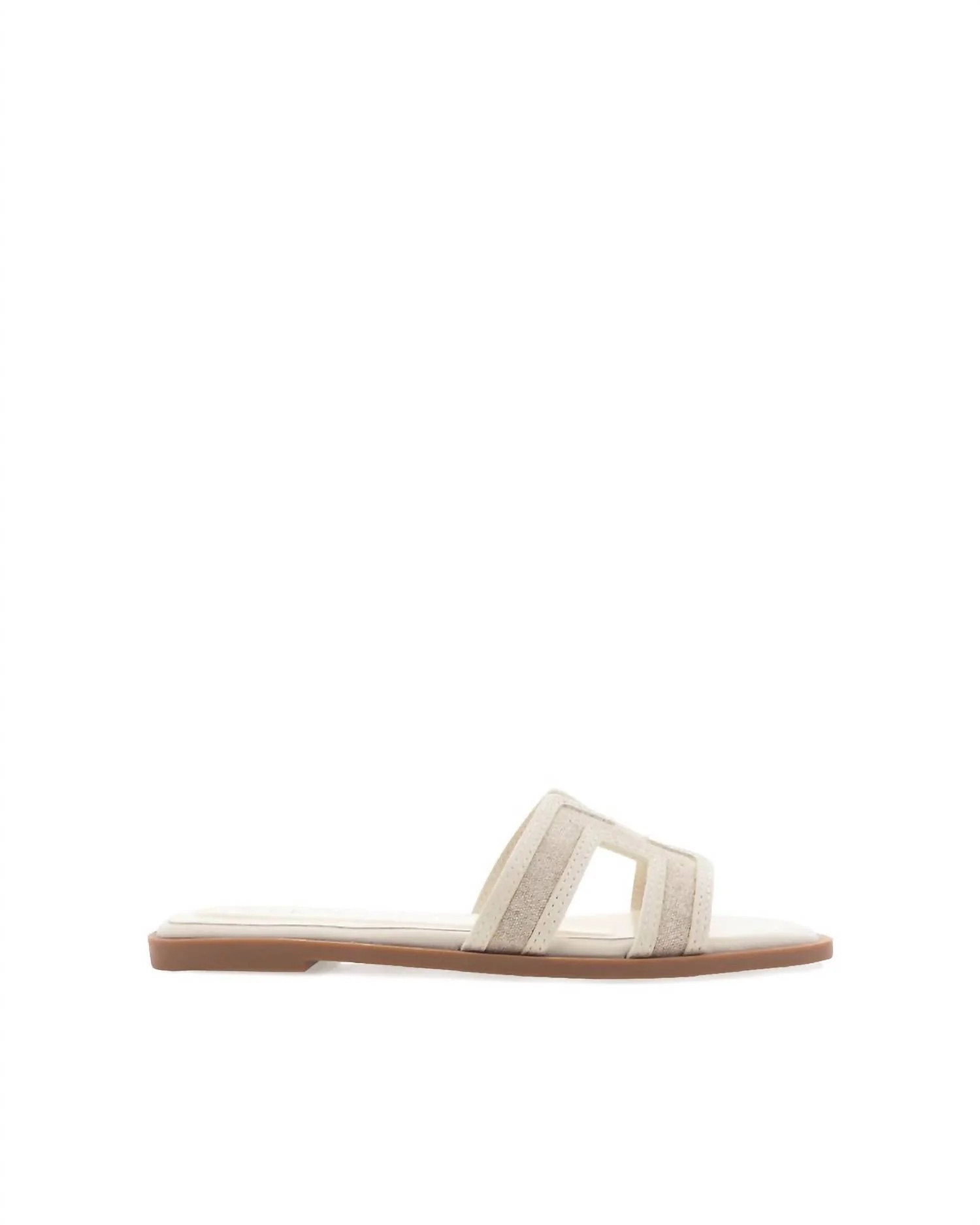 Women's Gordy Sandal In Cream Linen/ Cream | Shop Simon
