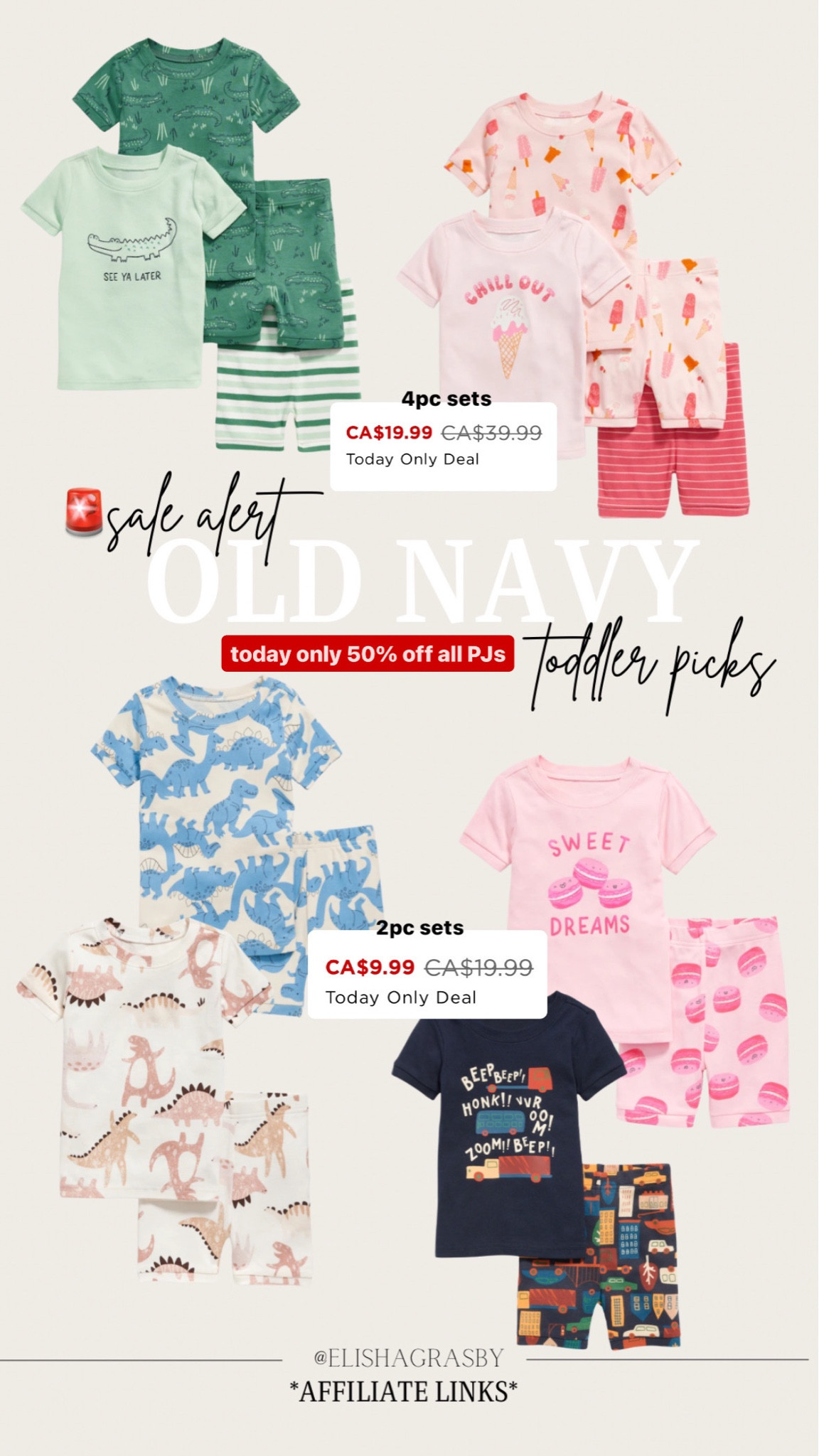 Sale alert🚨 50% off all Old Navy PJS

the toddler t-shirt/shorts pajamas are a staple in our house for spring/summer!

// sale alert, shorts, pjs, pyjamas, pajamas, old navy, toddler, kids, boys, girls, under $10, under $20, matching, sets

#LTKkids #LTKfindsunder50 #LTKsalealert
