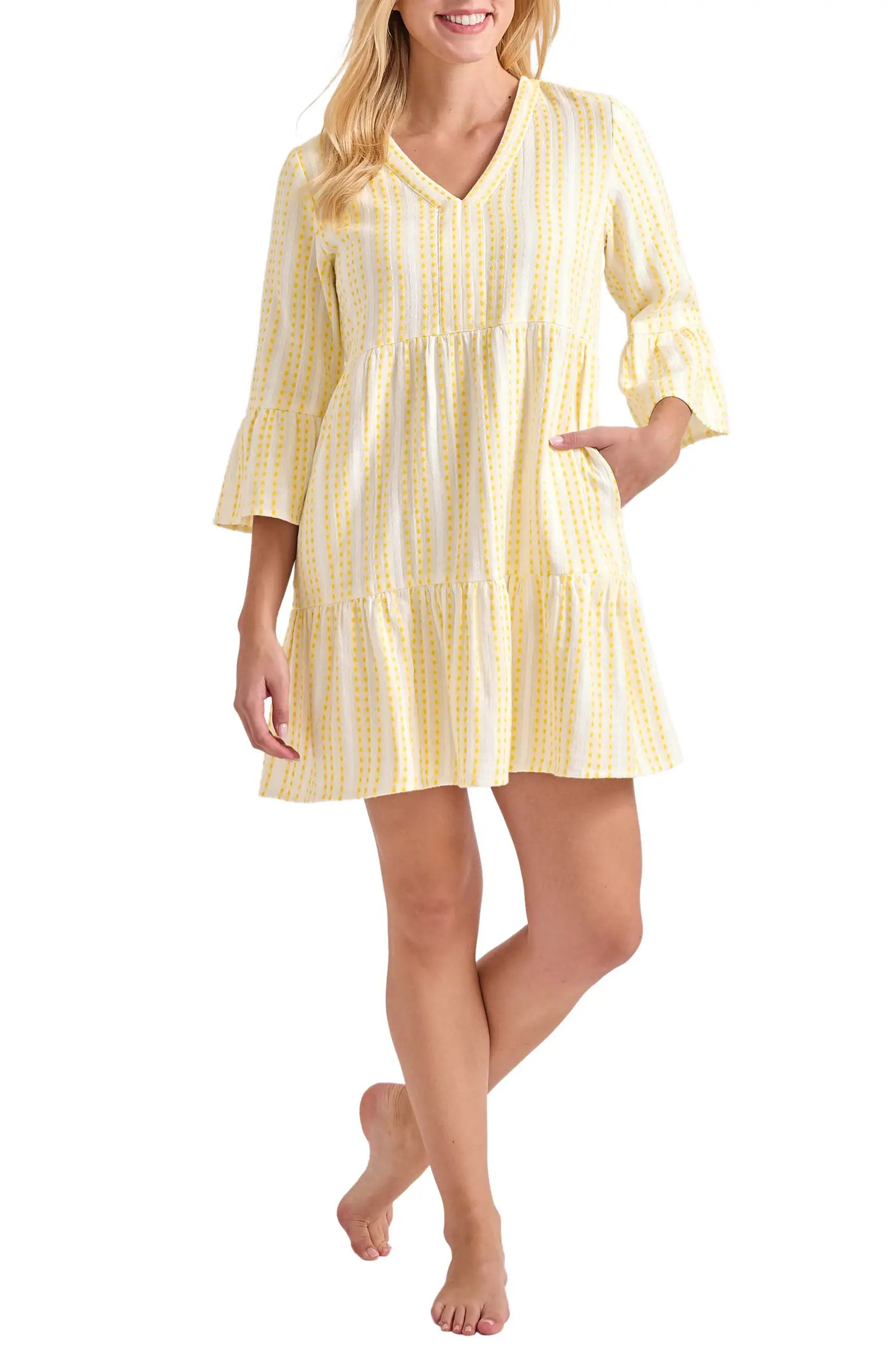 Tommy Bahama Stripe Cotton Tiered Cover-Up Dress | Nordstrom | Nordstrom