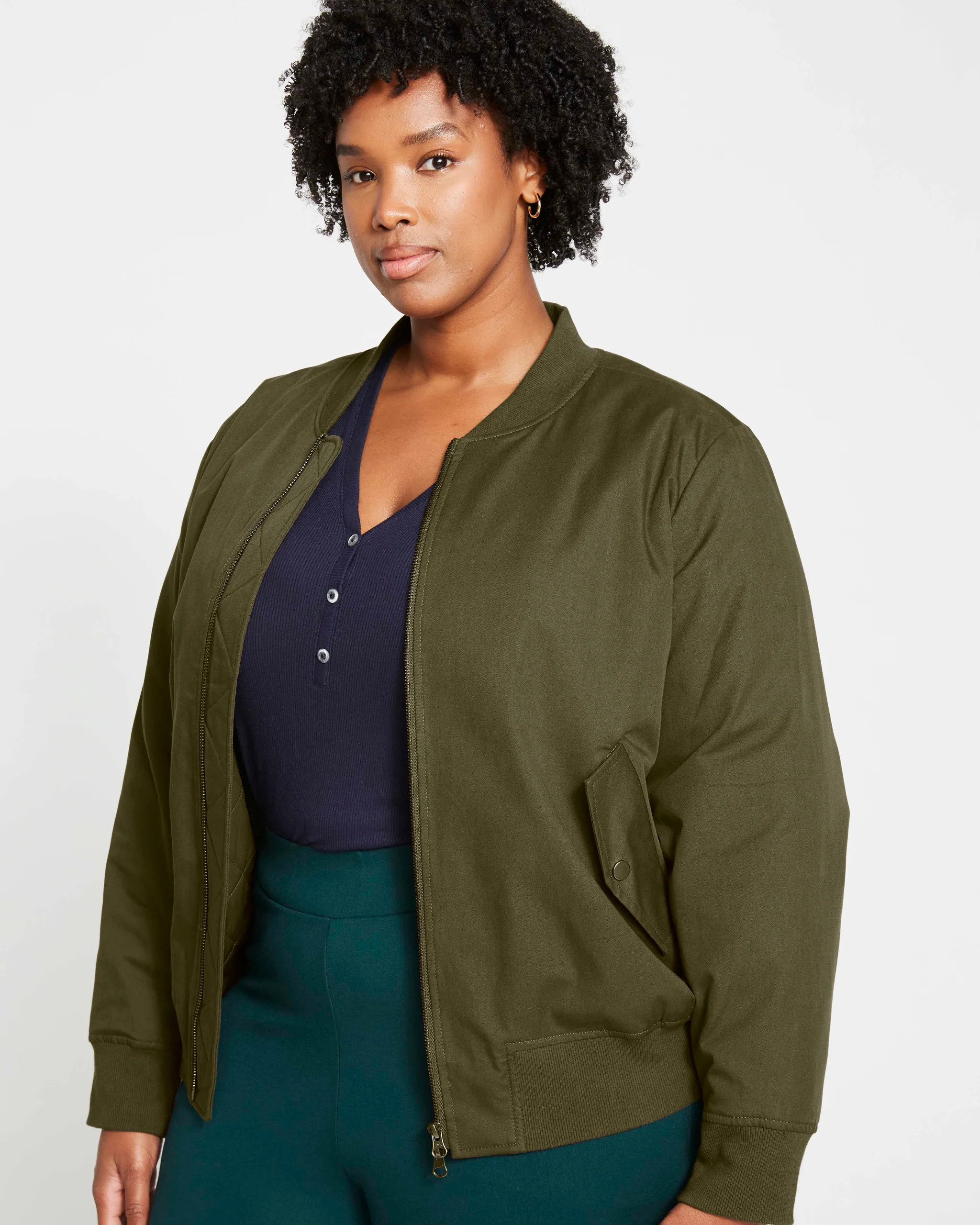 Classic Padded Bomber Jacket - Camo | Universal Standard