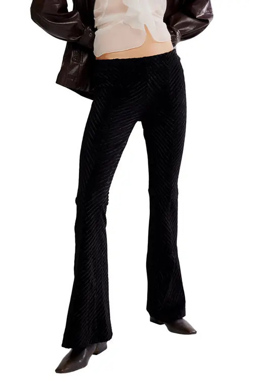 Free People Penny Flare Velvet Pants in Black at Nordstrom, Size Small | Nordstrom