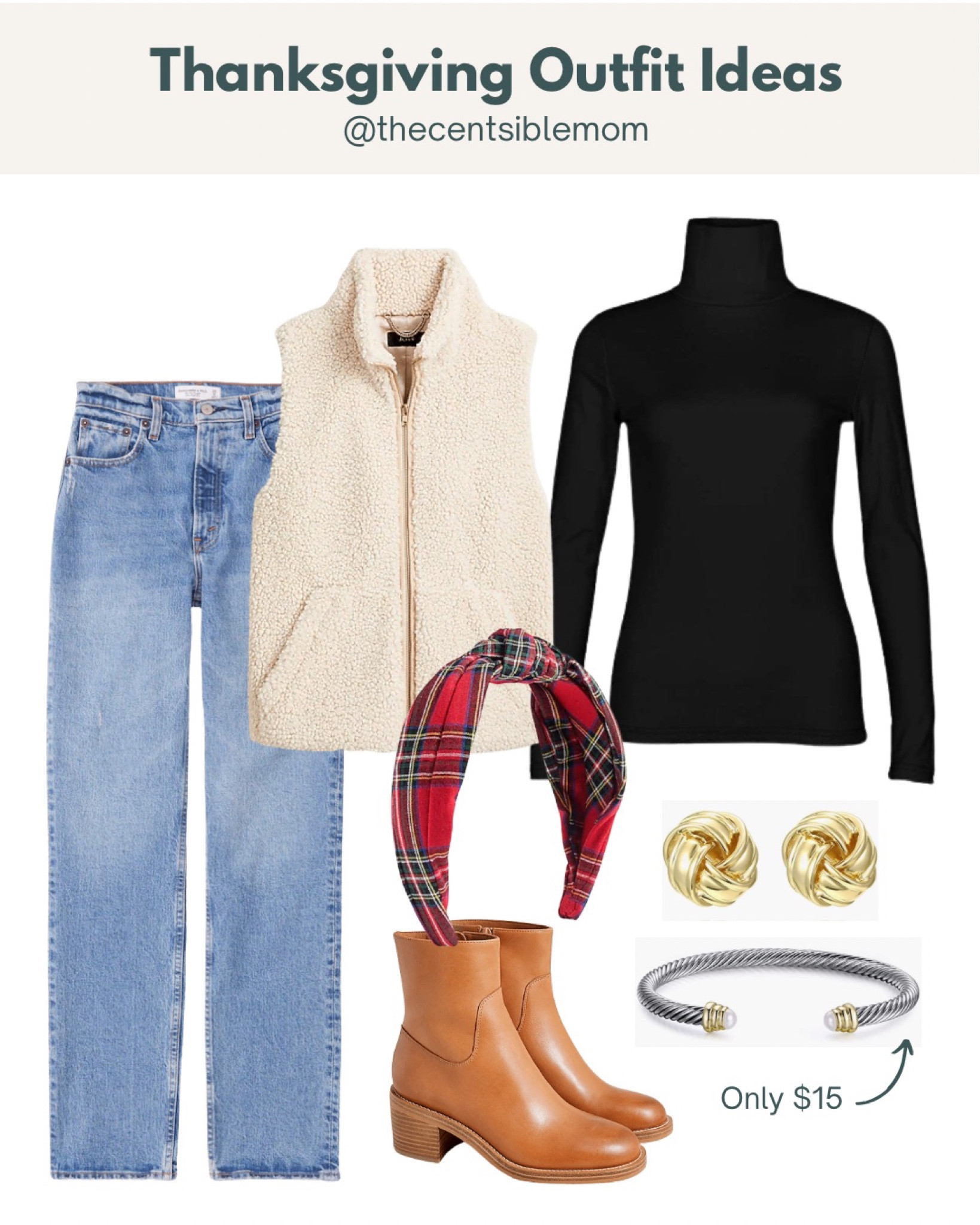 Thanksgiving outfit. Thanksgiving womens outfit idea. Fall fashion. Womens ootd. Womens fall outfit. Womens holiday outfit. Casual thanksgiving outfit idea. Womens jeans. Abercrombie jeans. Womens black turtleneck. Womens plaid headband. Womens booties. Camel boots. Target shoes. Monogram necklace. Initial necklace. Pearl earrings. Pearl hoop earrings. 

Follow my shop @thecentsiblemom on the @shop.LTK app to shop this post and get my exclusive app-only content!

#liketkit #LTKunder100 #LTKstyletip #LTKSeasonal
@shop.ltk
https://liketk.it/3TNFV

#LTKunder100 #LTKHoliday #LTKstyletip
