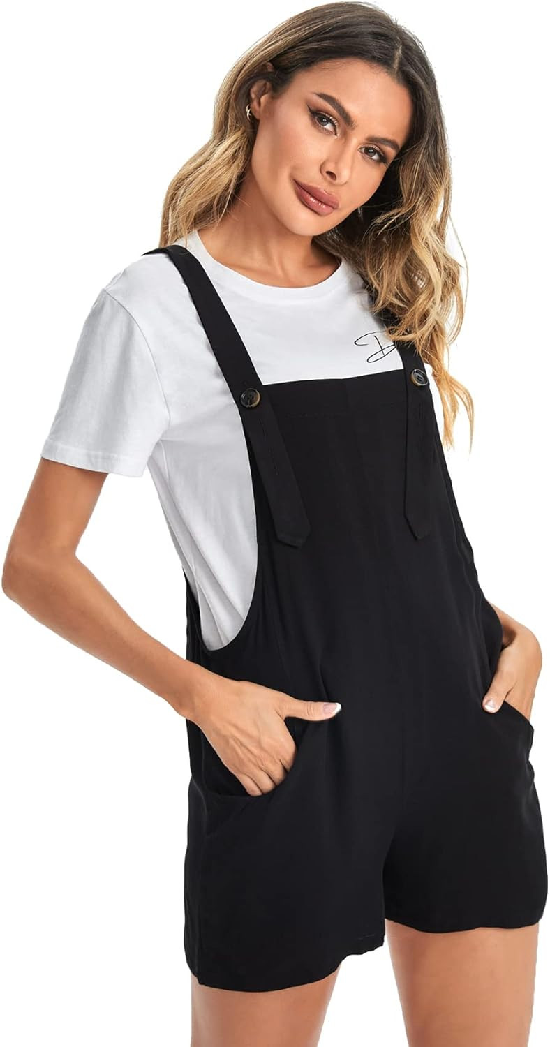 Verdusa Women's Adjustable Straps Jumpsuit Overalls with Pockets | Amazon (US)