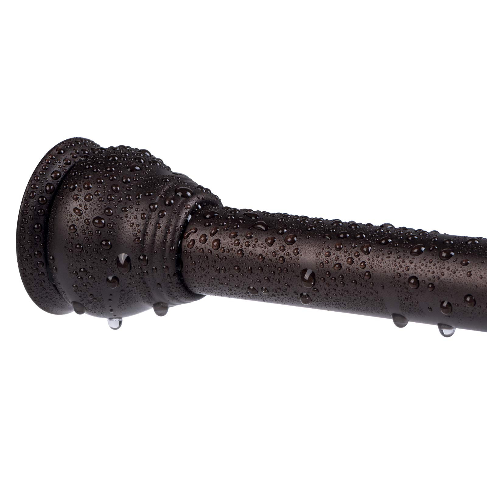 SZXIMU Spring Tension Curtain Rod 43-72 Inches, Never Rust and Non-Slip Shower Curtain Rods with Brushed Metal Round Finial, Bronze | Amazon (US)