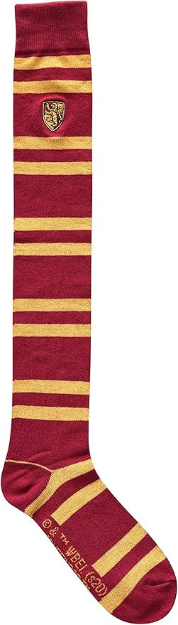 Harry Potter Gryffindor Striped Juniors/Ladies Over the Knee Socks with Embroidered Crest | Amazon (US)