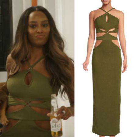 Ciara Miller’s Green Cutout Maxi Dress