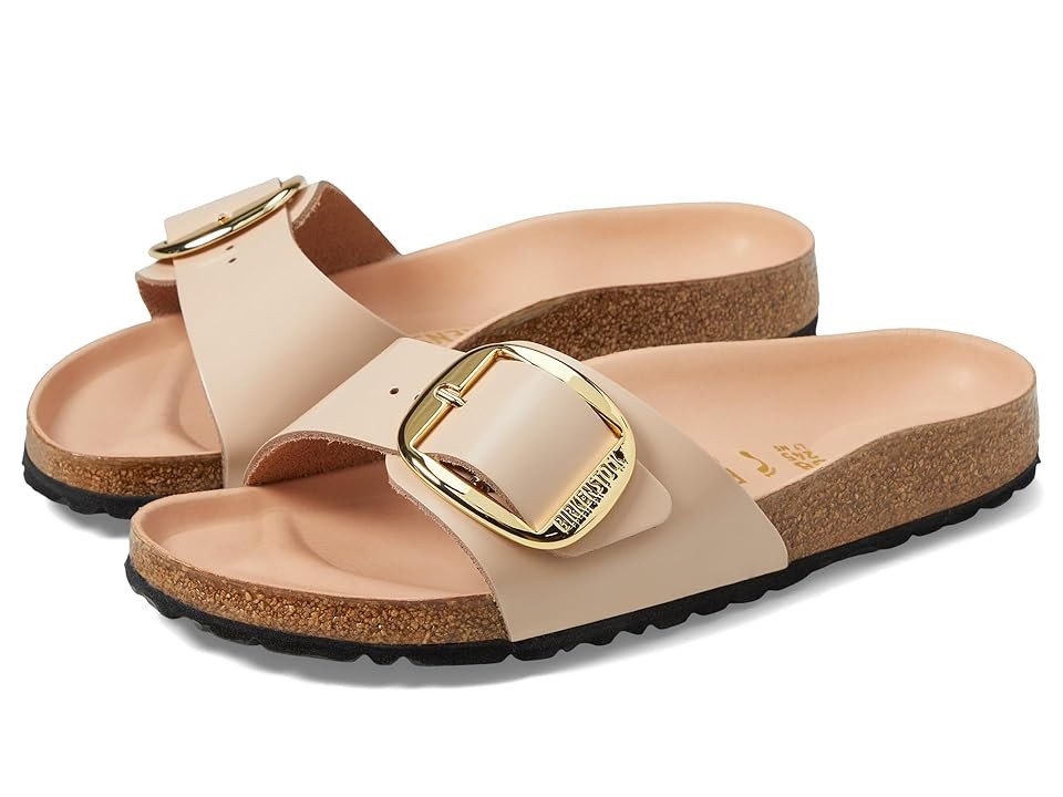 Birkenstock Madrid Big Buckle High Shine Women's Sandals New Beige : EU 40 (US Women's 9-9.5) Narrow, Leather | Zappos