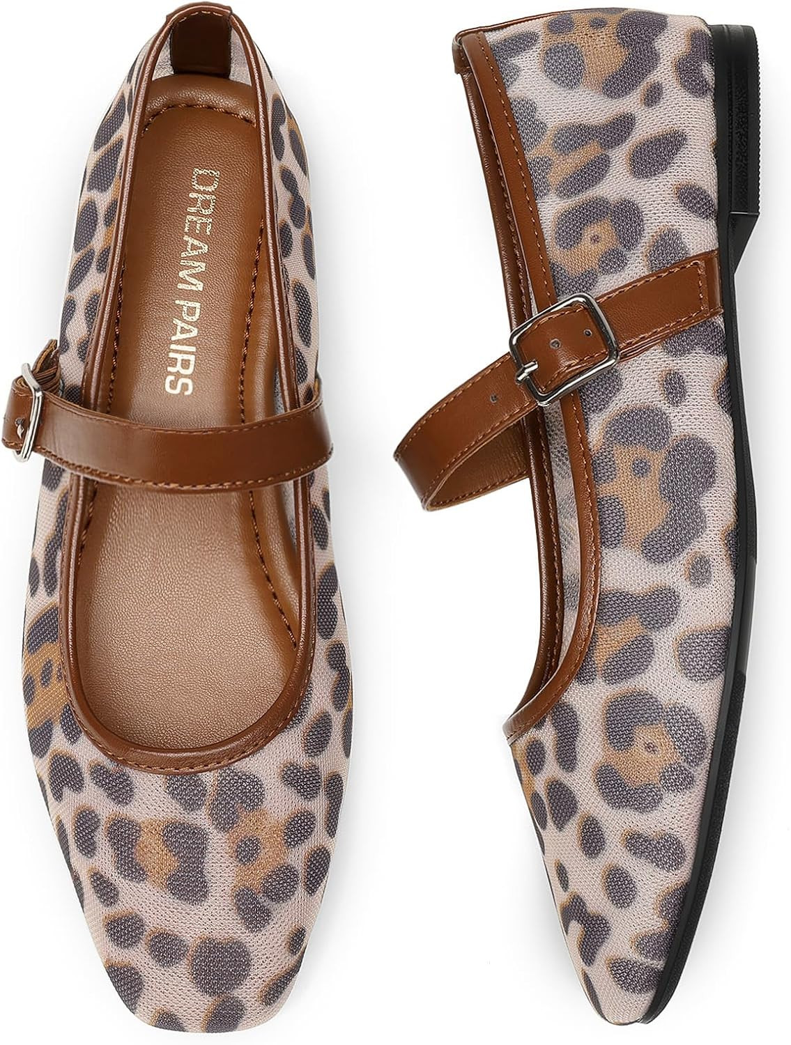 DREAM PAIRS Women's Square Toe Mary Jane Flats | Amazon (US)