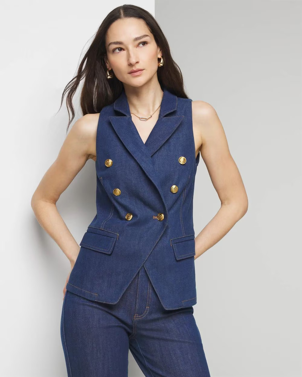 Denim Suiting Vest | White House Black Market