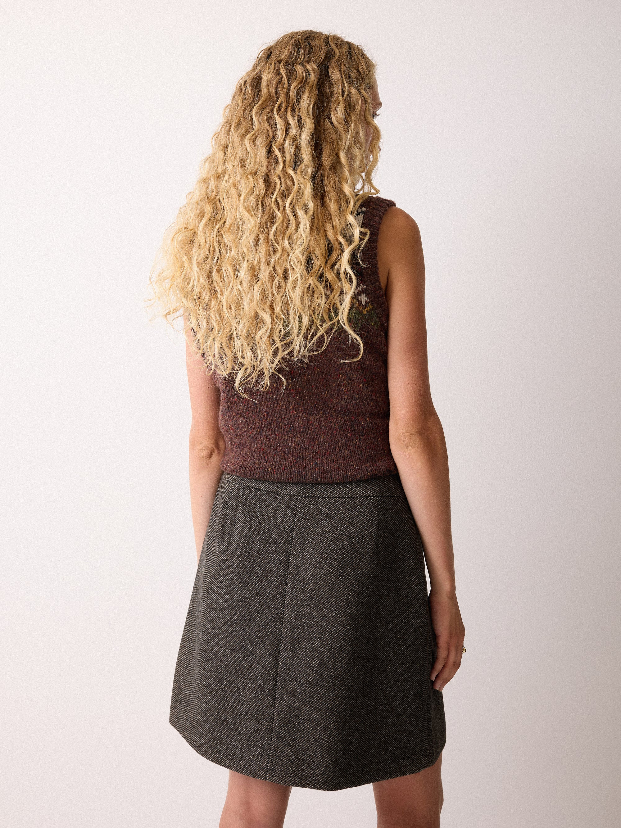 Wool Twill Mini Skirt | Brown | Jigsaw (UK)