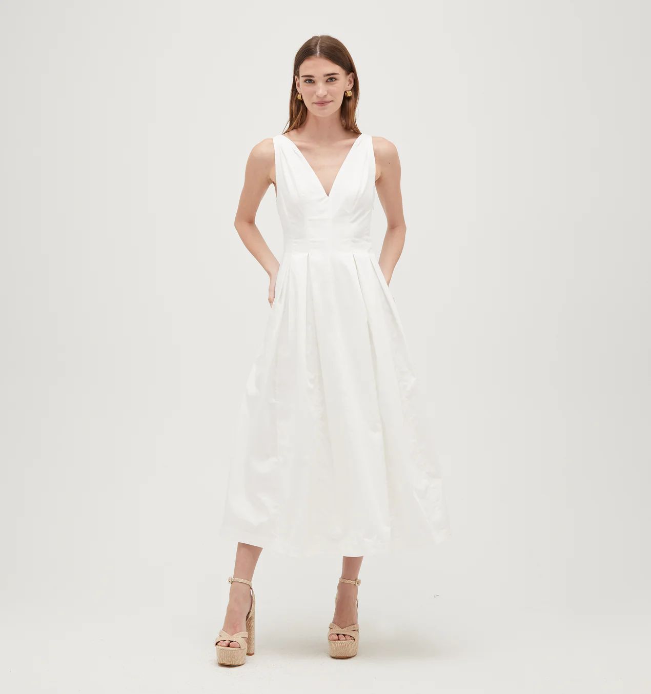 The Jacqueline Dress - White Cotton Sateen | Hill House Home