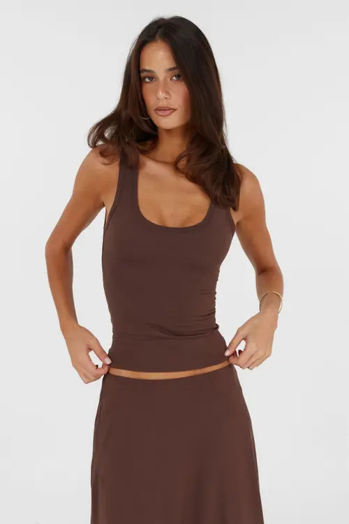 Sasha Therese Pippa Tank in Brown at Nordstrom, Size Xx-Small | Nordstrom