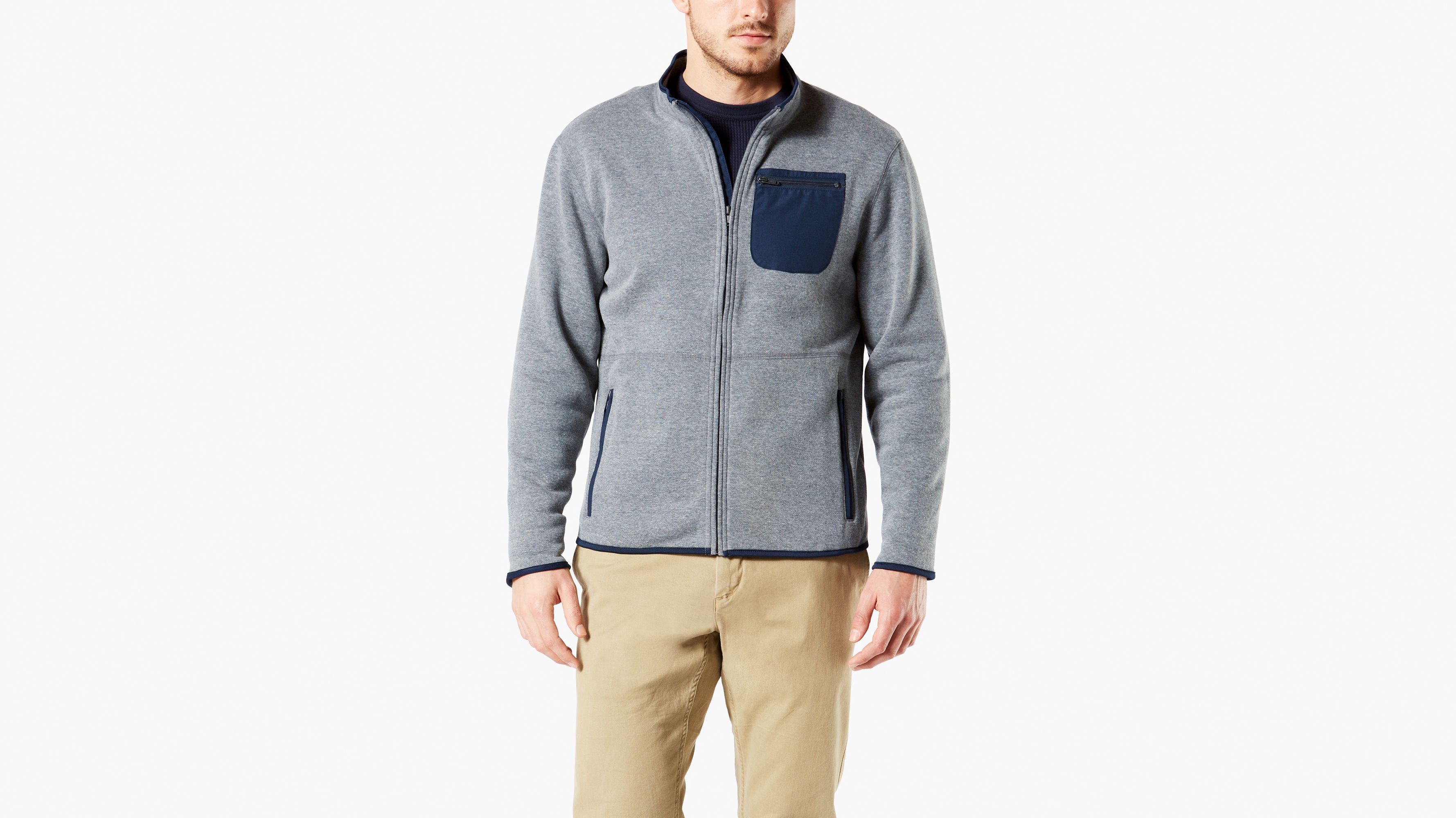 Full Zip Sweater Fleece Jacket | Dockers