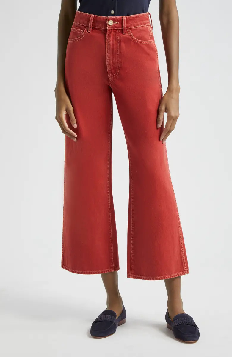 Veronica Beard Taylor High Waist Crop Wide Leg Jeans | Nordstrom | Nordstrom