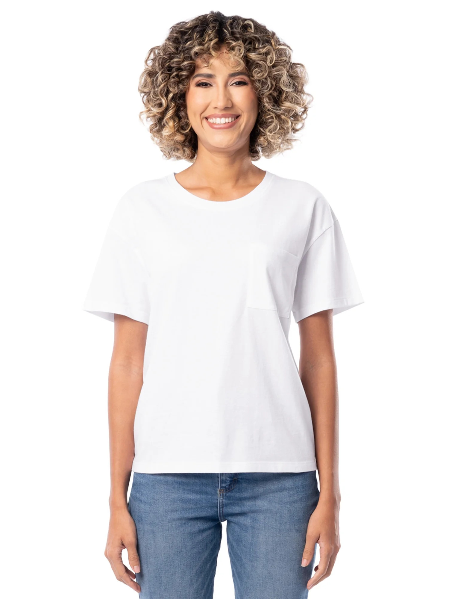 Time and Tru Women's Short Sleeve Boyfriend Pocket T-Shirt, XS-XXXL | Walmart (US)