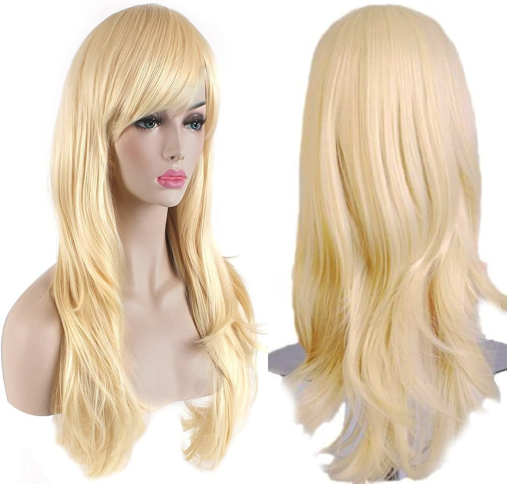 Akstore 28 inch Fashion Wigs Long Wavy Curly Hair Cosplay Wig (Golden) | Amazon (US)