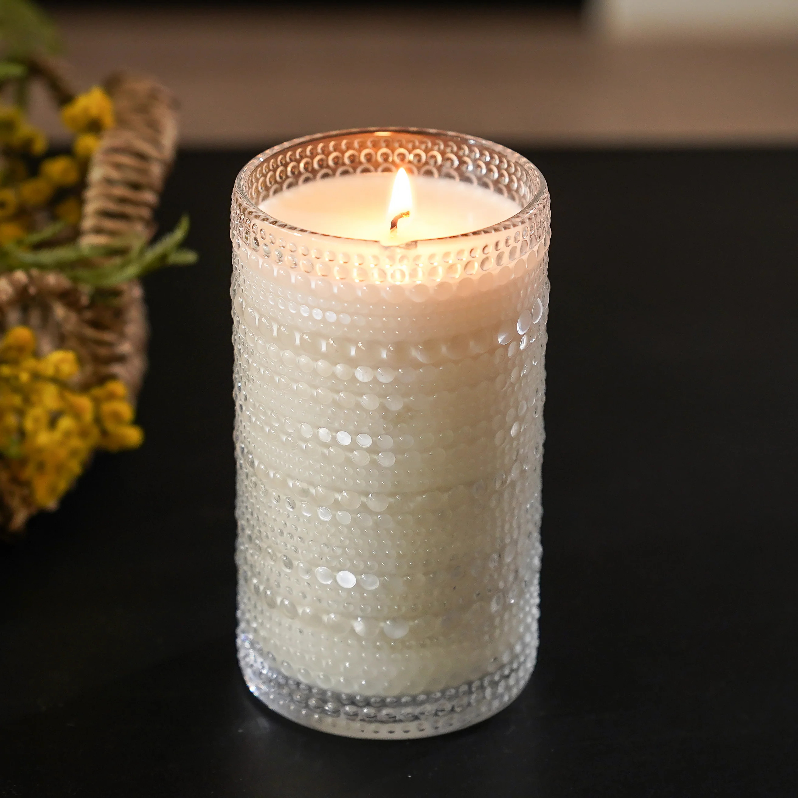 Depression Glass Soy Candle | Lemon Cookie | MJHome