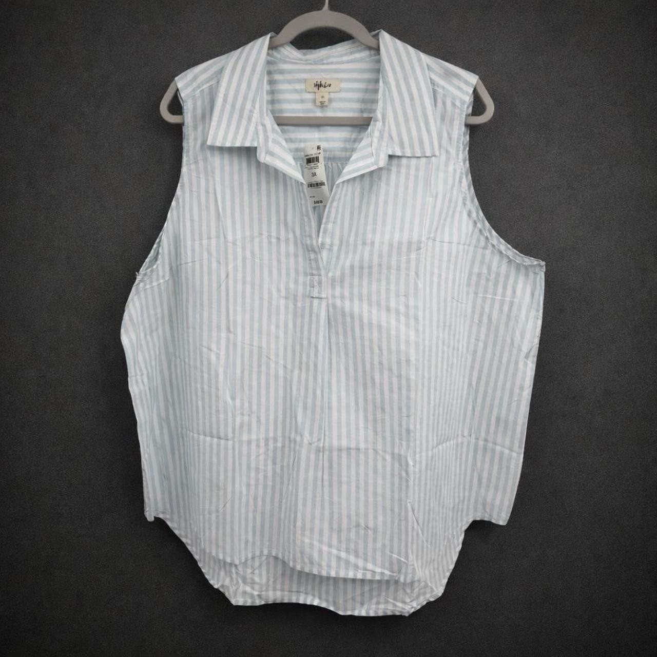 Style & Co Women's Shirt - Blue/White - 3XL | Depop US