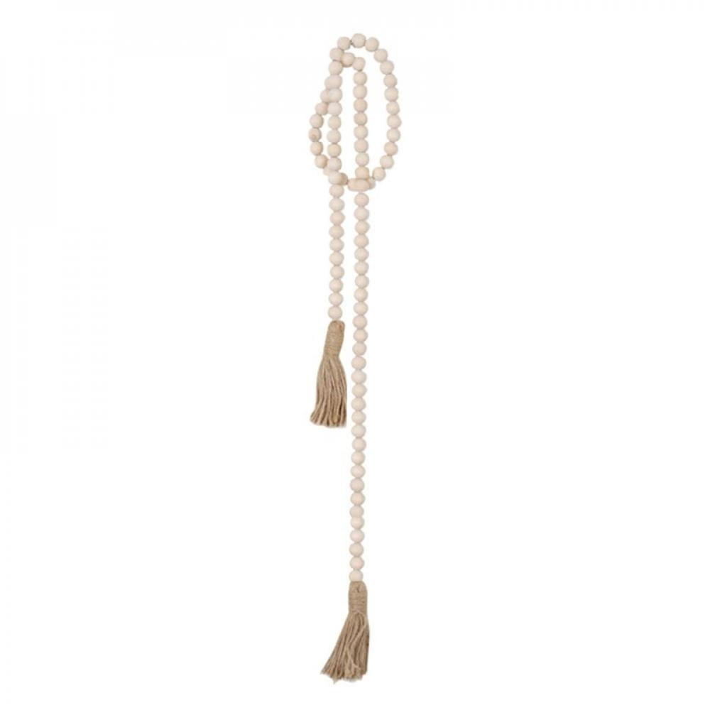 Zuiguangbao Wood Bead Garland with Tassels Farmhouse Rustic Wall Decorative Ornament Woven Wall H... | Walmart (US)