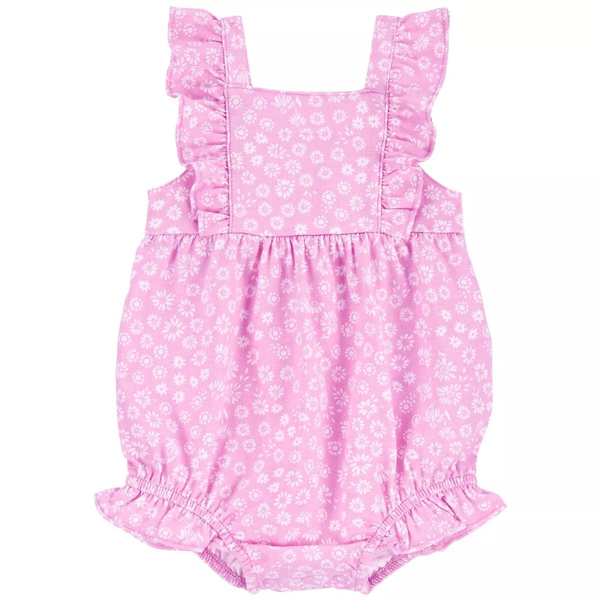 Baby Girl Carter's Floral Eyelet Lace Slub Jersey Bodysuit | Kohl's