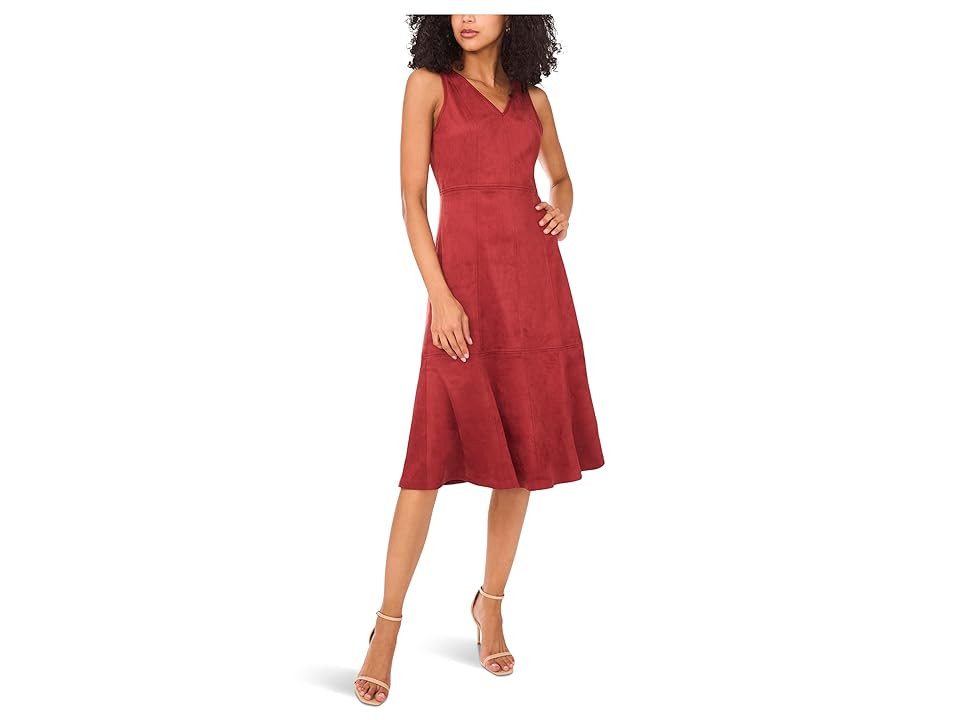 Vince Camuto Sleeveless Midi Dress with Seams Women's Dress Rustic : LG, Polyester/Spandex | Zappos