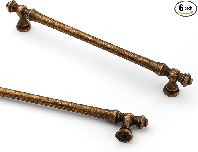 Asidrama 6 Pack 9 Inch(228mm) Antique Brass Kitchen Cabinet Handles, Cabinet Pulls Kitchen Cabine... | Amazon (US)