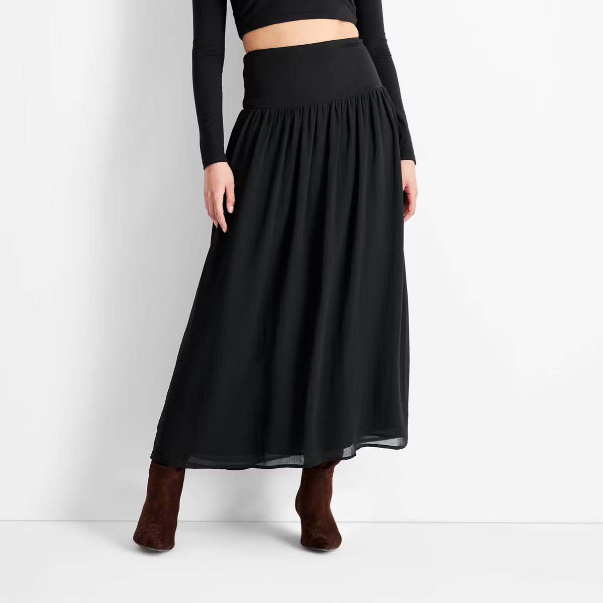 Women's Drop Waist Ankle Skirt - Future Collective Black | Target