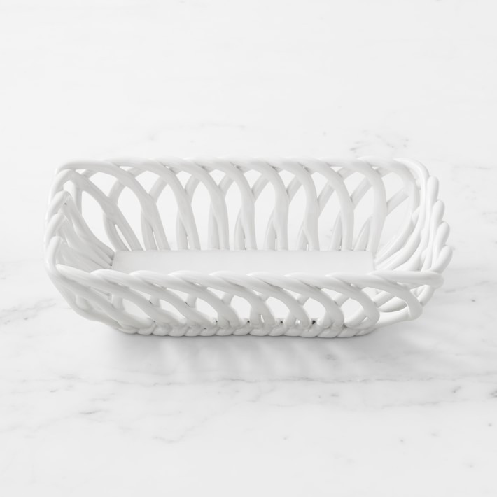 Low Ceramic Woven Bread Basket | Williams-Sonoma