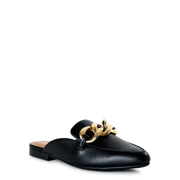 Madden NYC Women's Gold Chain Almond Toe Mule - Walmart.com | Walmart (US)