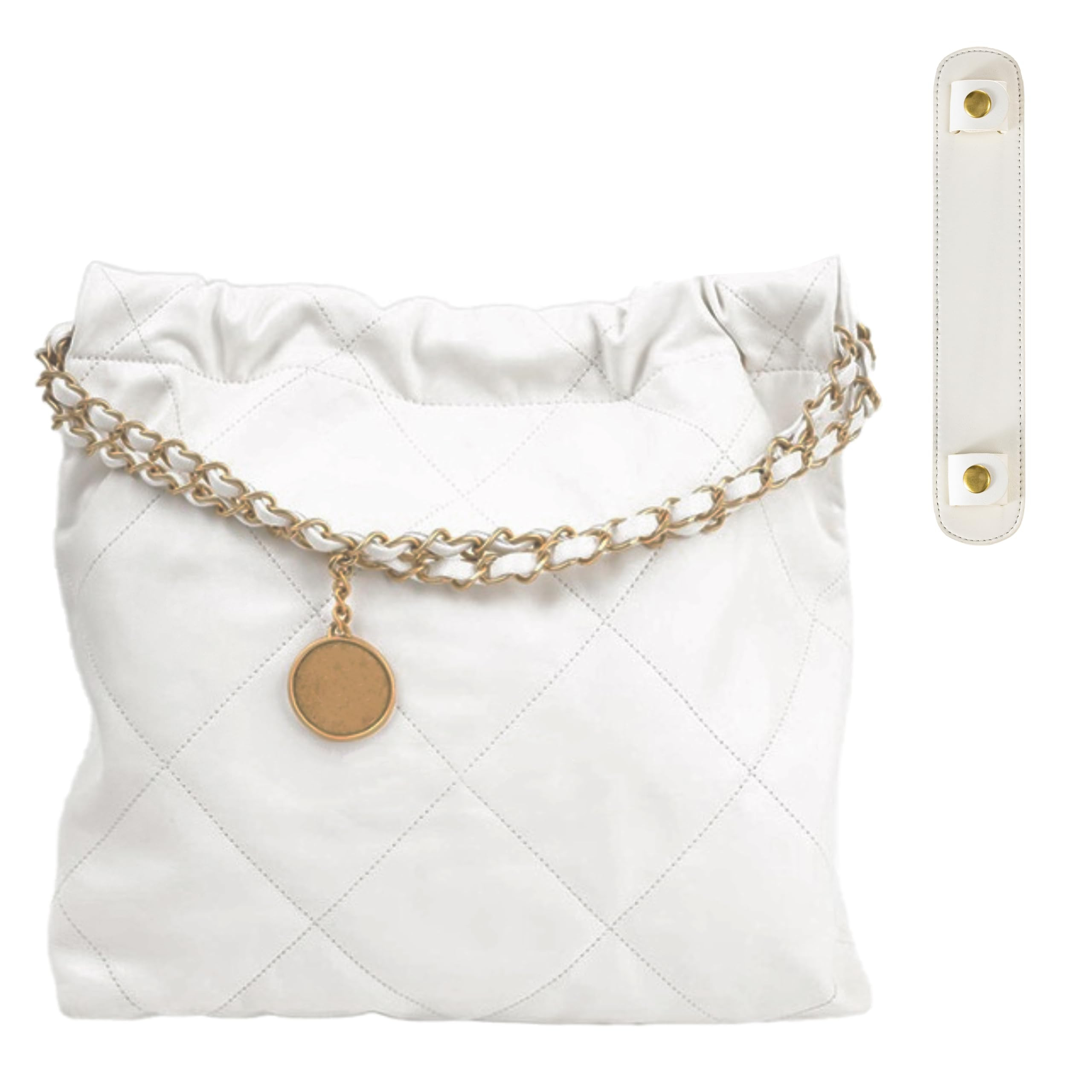 Modification Accessory Compatible with Chanel 22 Bag – White Chain Shoulder Strap Pad, Microfib... | Amazon (US)