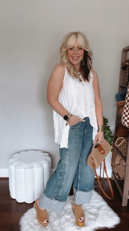 Grwm for church 
Top is @threebirdnest save with code MANDIE 
Jeans I sized down 
Sandals true to size 
Necklace & bracelet save with code MANDIE15 
Woven bag, woven crossbody, cuff jeans, free people jeans, spring outfit 

#LTKstyletip #LTKVideo #LTKover40