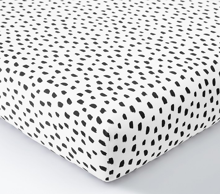 Brushstroke Dot Organic Crib Fitted Sheet | Pottery Barn Kids