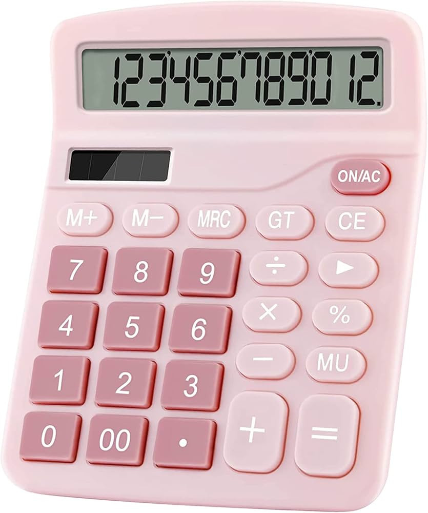 Office Calculators Desktop, 12-Digit Dual Power Cute Calculator with Large LCD Display Big Button... | Amazon (US)