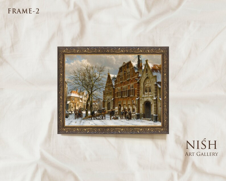 Architecture Oil Painting, Vintage Art Framed, Antique Replica Painting Wall Art, Ornate Gold Fra... | Etsy (US)