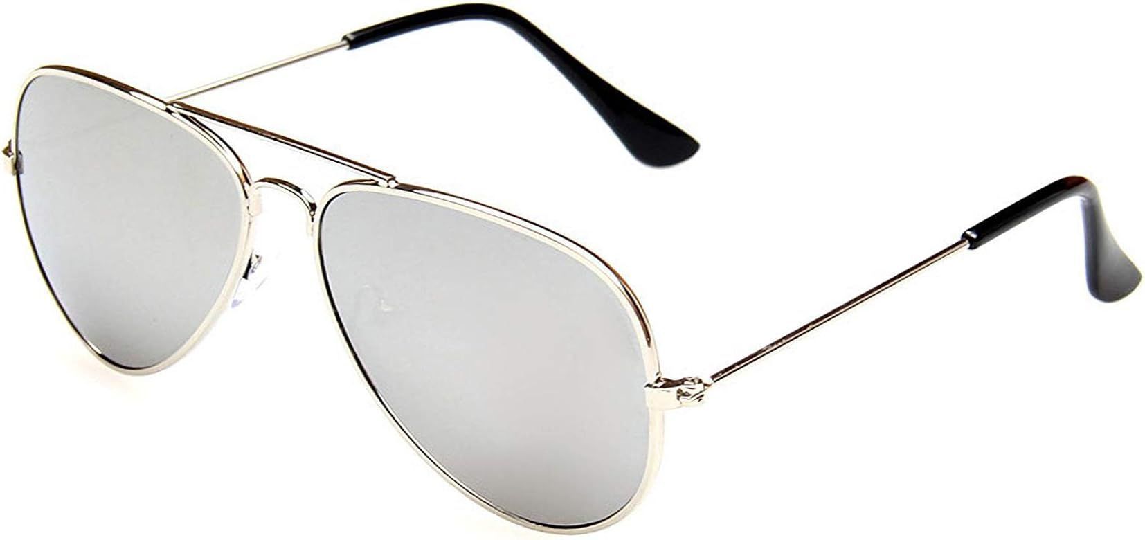 WODISON Classic Kids Aviator Sunglasses for Boys Girls Children sunglasses Reflective Metal Frame | Amazon (US)