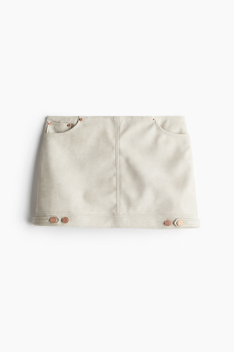 H & M - Coated Mini Skirt - Beige | H&M (US + CA)