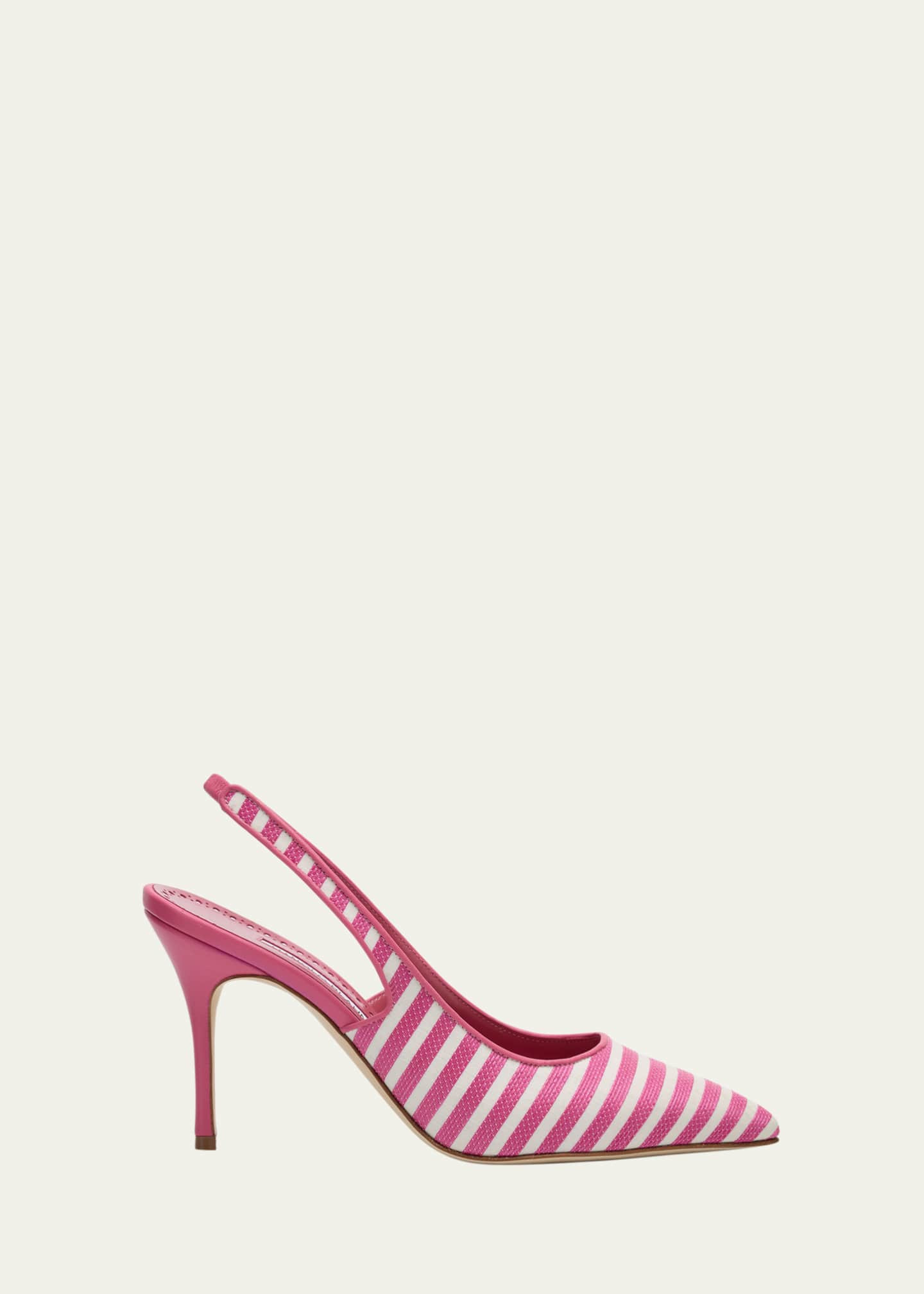 Manolo Blahnik Bicolor Cotton Slingback Pumps | Bergdorf Goodman