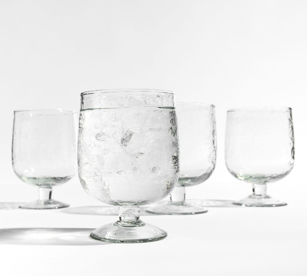 Handmade Hammered Short Glass Goblets, Set of 4 | Pottery Barn (US)