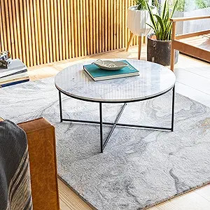 Mark&Day Coffee Table - Namlos Modern Minimalist White Round Coffee Tables for Living Room - Mid ... | Amazon (US)