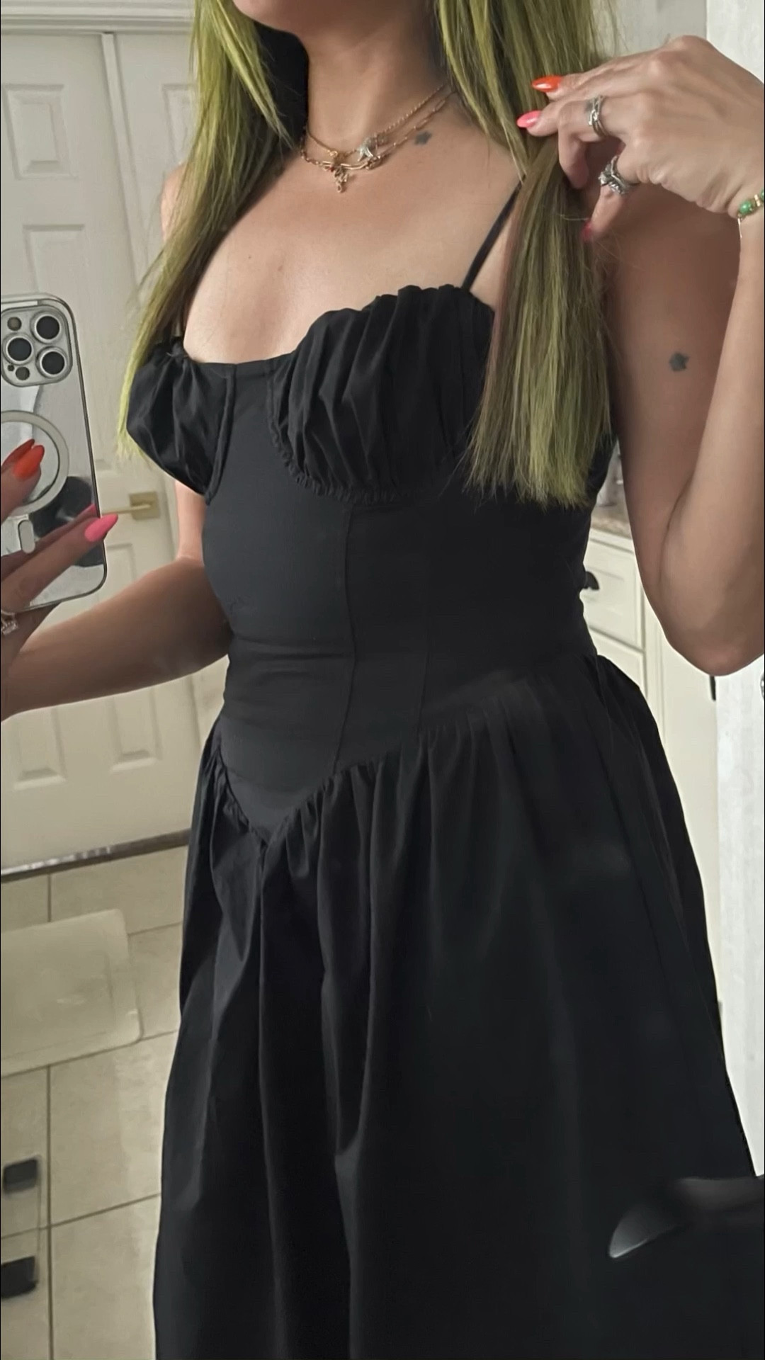 Black strappy bustier bubble dress for the 4th of July 

#LTKStyleTip