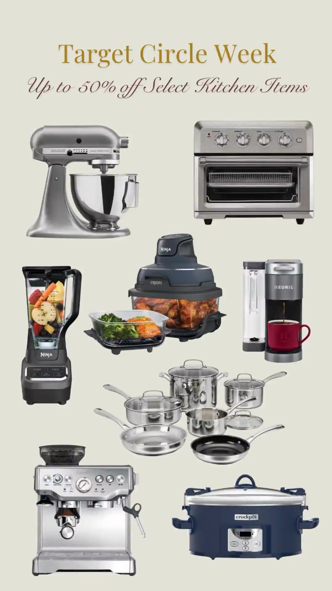 Save up to 50% on select kitchen items during Target Circle Week - including stand mixers, air fryers, blenders and more! holidays, holiday gifts, holiday baking, Christmastime, toaster, coffee maker, cookware, crockpot, toaster oven, sale, deal, winter

#LTKSeasonal #LTKSaleAlert #LTKHome