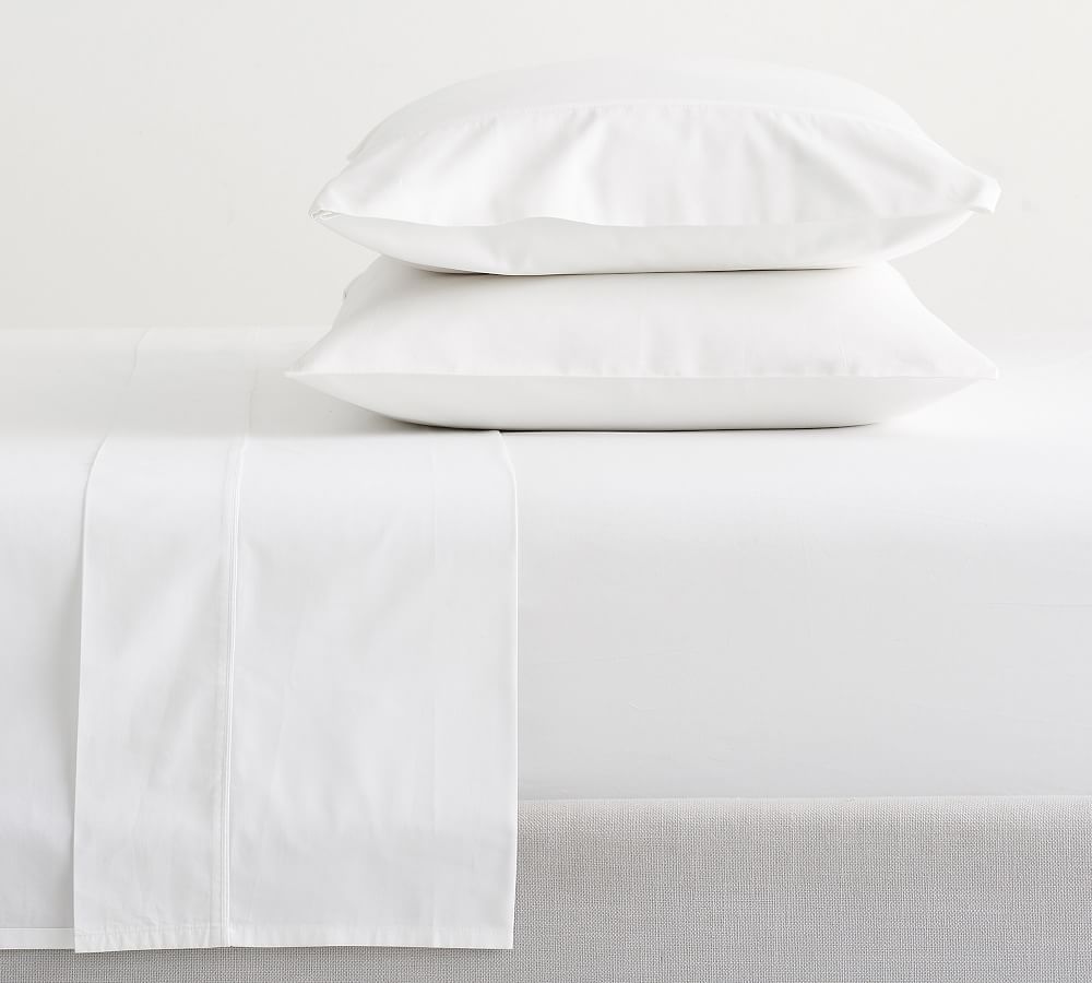 400-Thread-Count Organic Percale Pillowcases - Set of 2 | Pottery Barn (US)