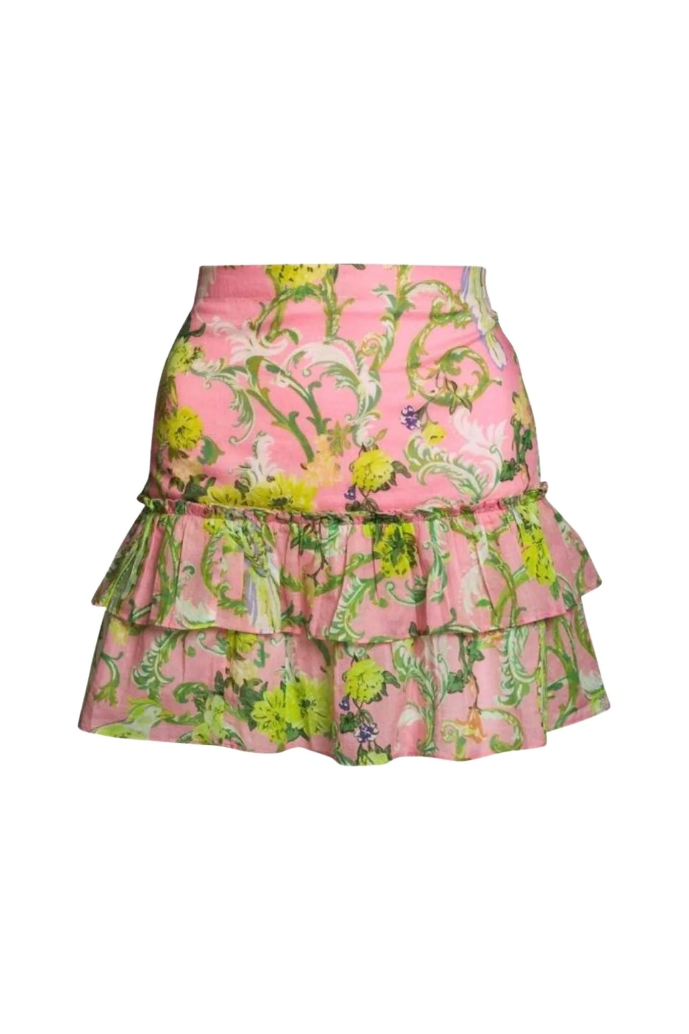 Coniglio Cinch Back Mini Skirt Royal Birds Tourmaline | Vermillion