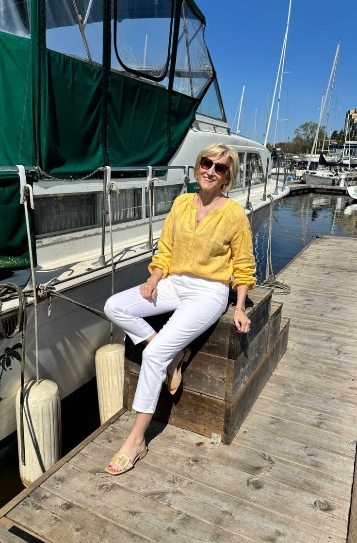 Easy, breezy, and bursting with sunshine ☀️
This yellow lantern sleeve linen top adds the perfect pop of color to crisp white cropped jeans. Paired with woven slides for a relaxed, polished look that feels like summer in an outfit.

Lightweight, flattering, and effortlessly chic — just the way I like it ✨

#LinenLove #SummerStyleOver40 #ChicAndEasy #YellowMood #AgelessStyle #WeekendWardrobe

#LTKOver40 #LTKSaleAlert #LTKSeasonal
