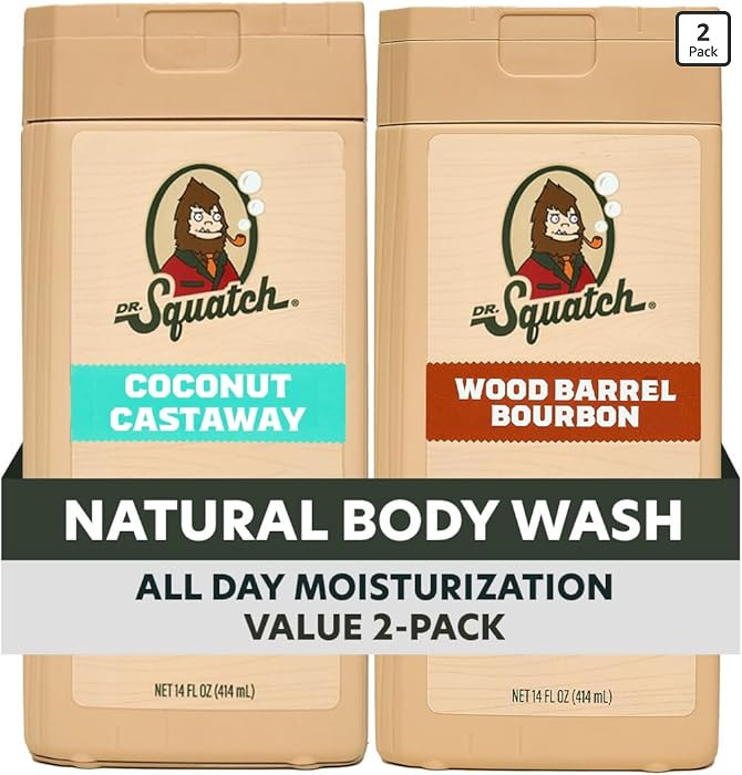 Dr. Squatch Natural Men's Body Wash Shower Gel - Cleansing, Nourishing, Long Lasting Scent, Moist... | Amazon (US)