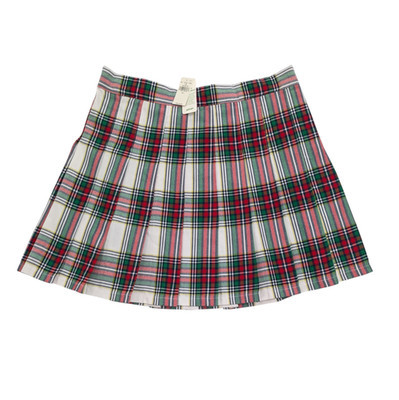 Aerie Pleated Plaid Mini Skirt Large Green Red Preppy Academia SchoolGirl Skater | eBay US