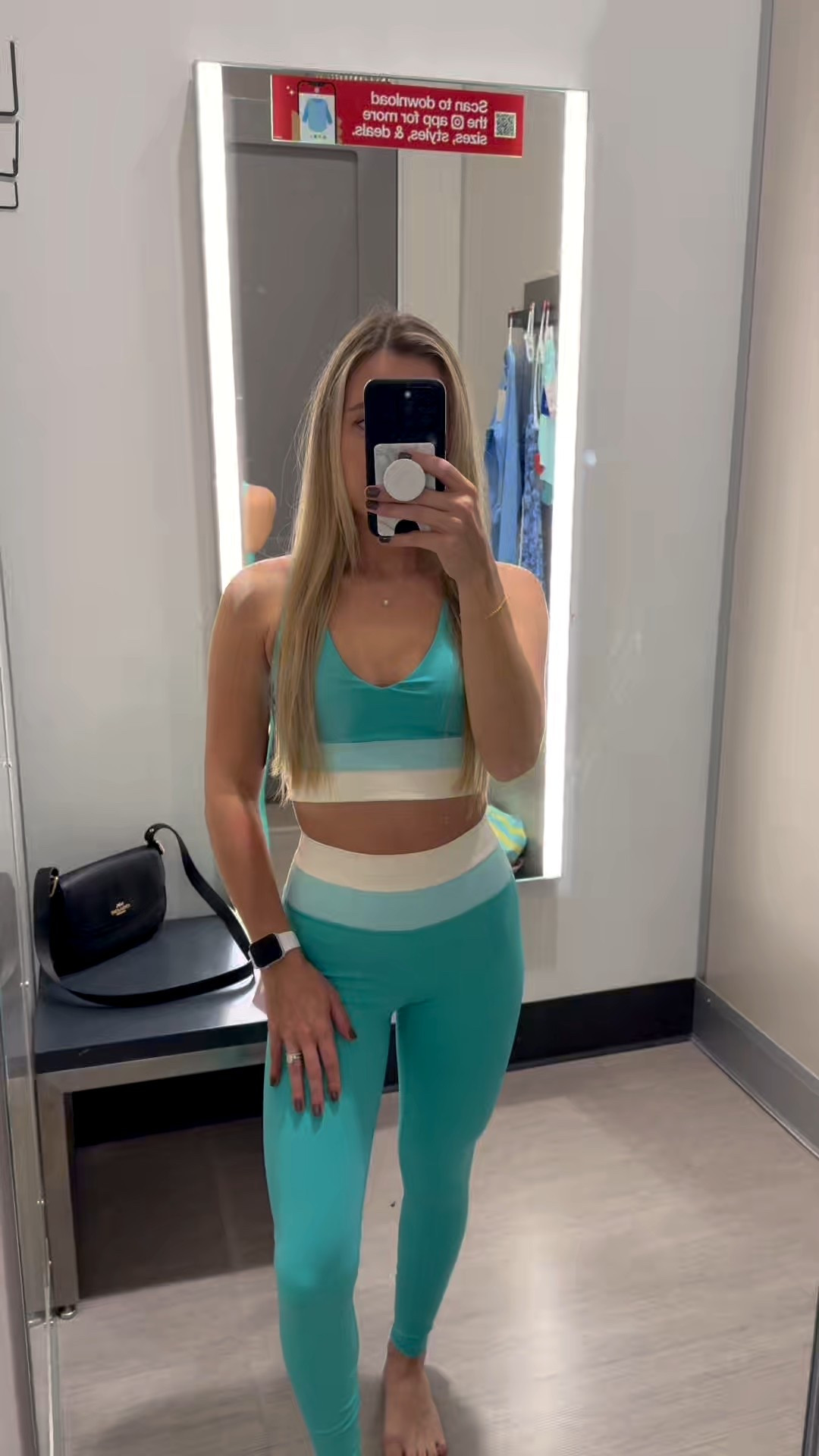 Sale alert! 🚨 Tried on this color blocked leggings + matching sports bra and I’m obsessed. So comfy + flattering for yoga, walks, or errands! On sale through Saturday so snag it now 🙌🏼

#target #targetfinds #targethaul #activewear #athleisure #joylab #sale

#LTKfitnessgoals #LTKActive #LTKPetite